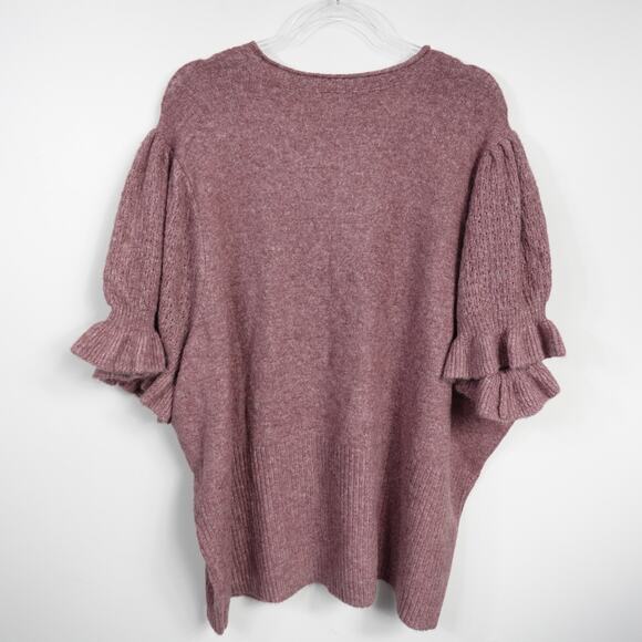 Torrid Vegan Cashmere V-Neck Ruffle Elbow Sleeve Pullover Sweater Size 6 6X 30 - Picture 7 of 12
